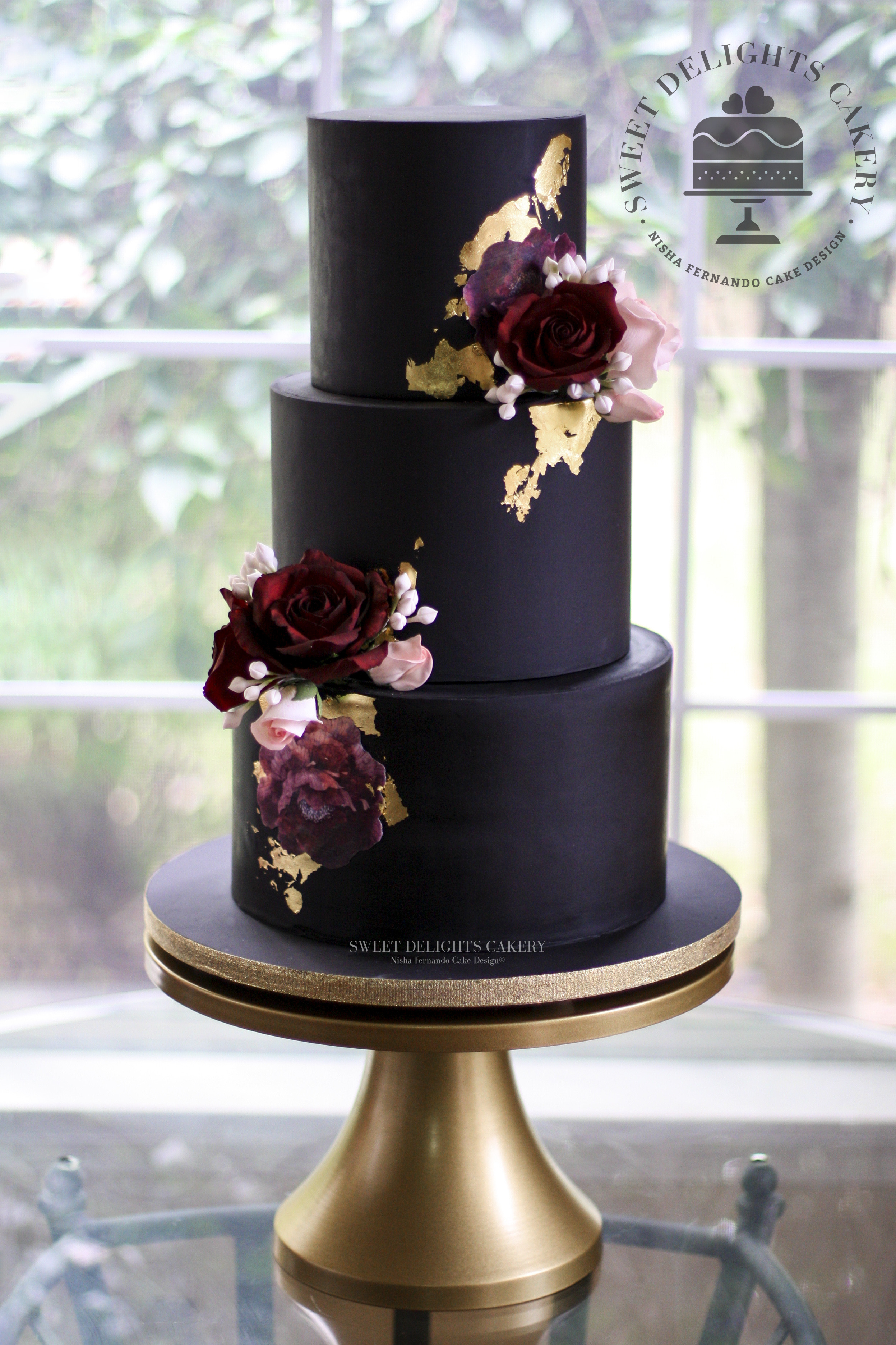 Black Wedding Cakes
 Nisha Fernando Satin Ice