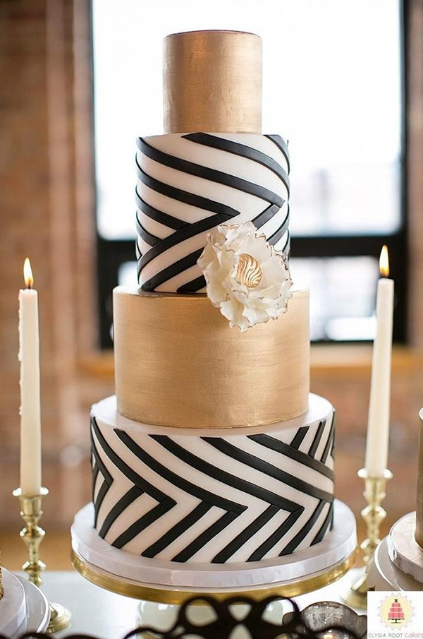 Black White and Gold Wedding Cakes 20 Best top 22 Glittery Gold Wedding Cakes for 2016 Trends