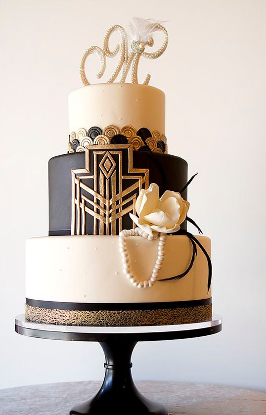 Black White And Gold Wedding Cakes
 27 Refined And Bold Art Deco Wedding Cakes Weddingomania