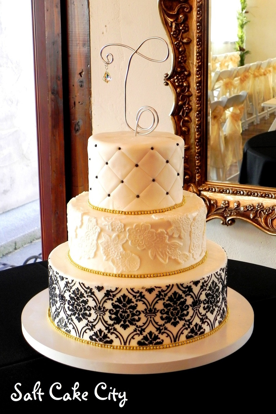Black White And Gold Wedding Cakes
 Black & Gold Wedding Cake CakeCentral