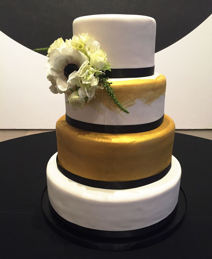 Black White And Gold Wedding Cakes
 White Black And Gold Wedding Cake CakeCentral