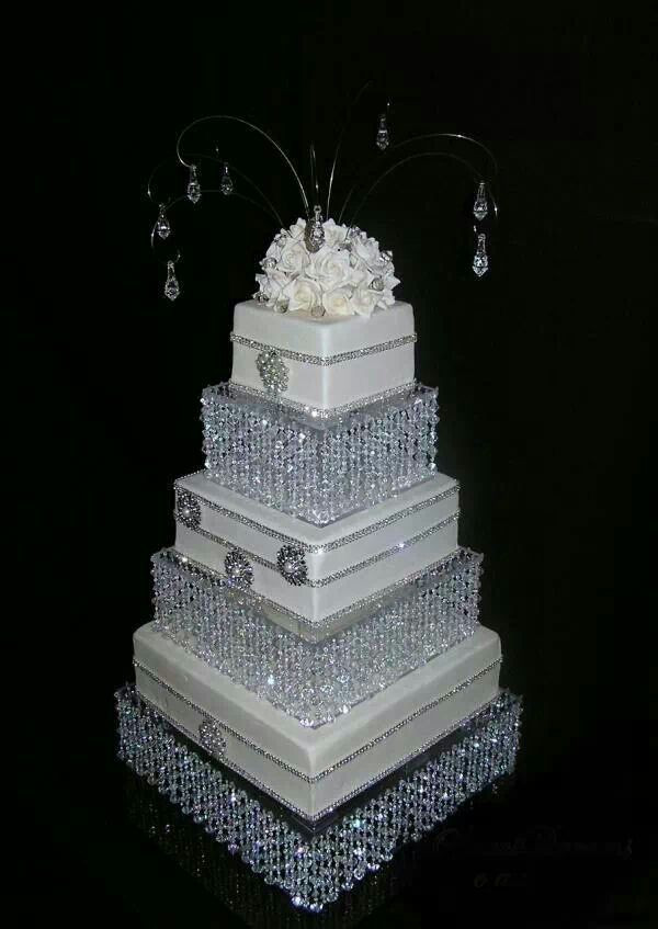 Blinged Out Wedding Cakes
 Major blinged out crystal wedding cake Cakes