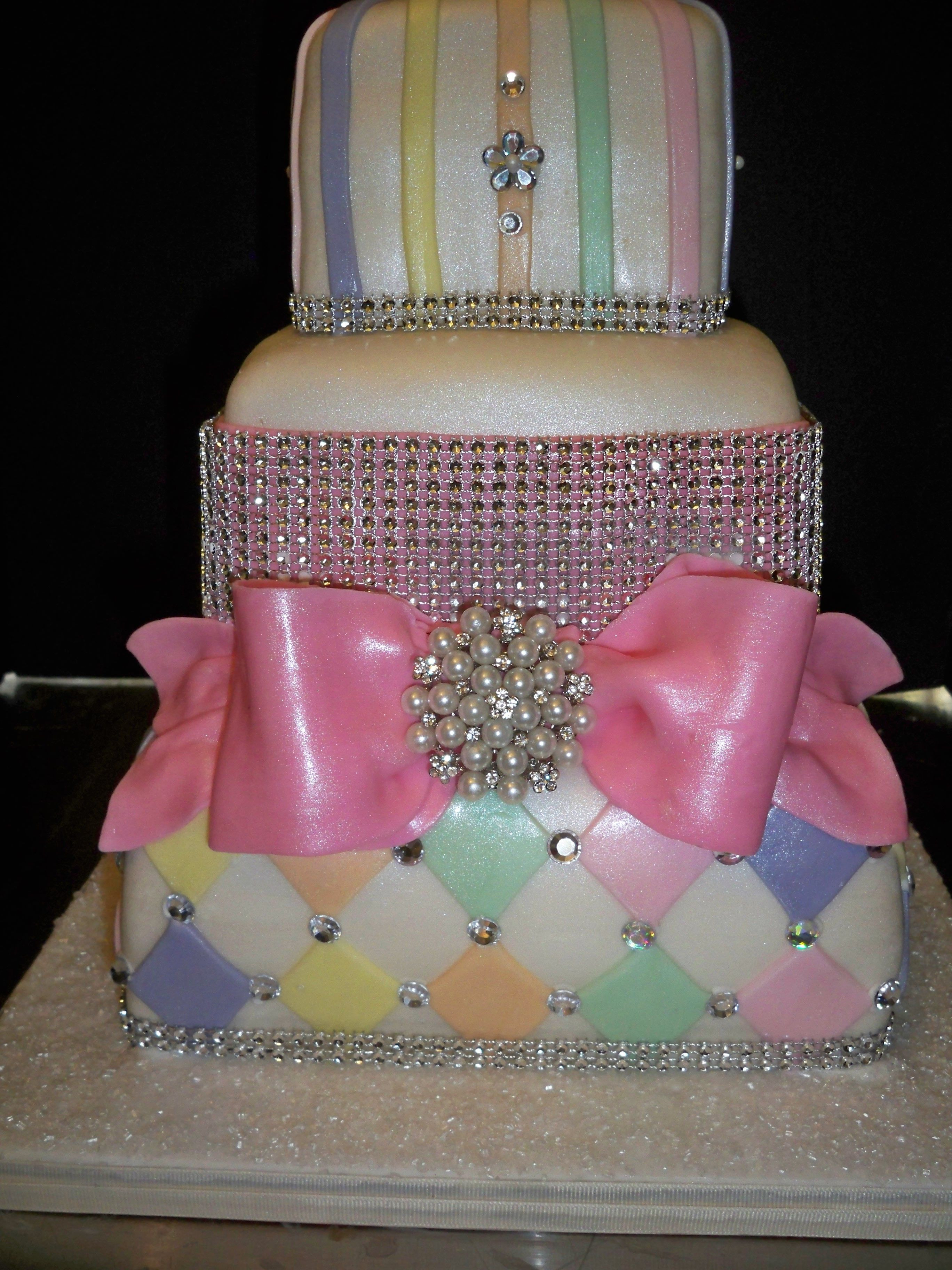 Blinged Out Wedding Cakes
 Blinged out Bridal Shower cake is lemon blueberry by