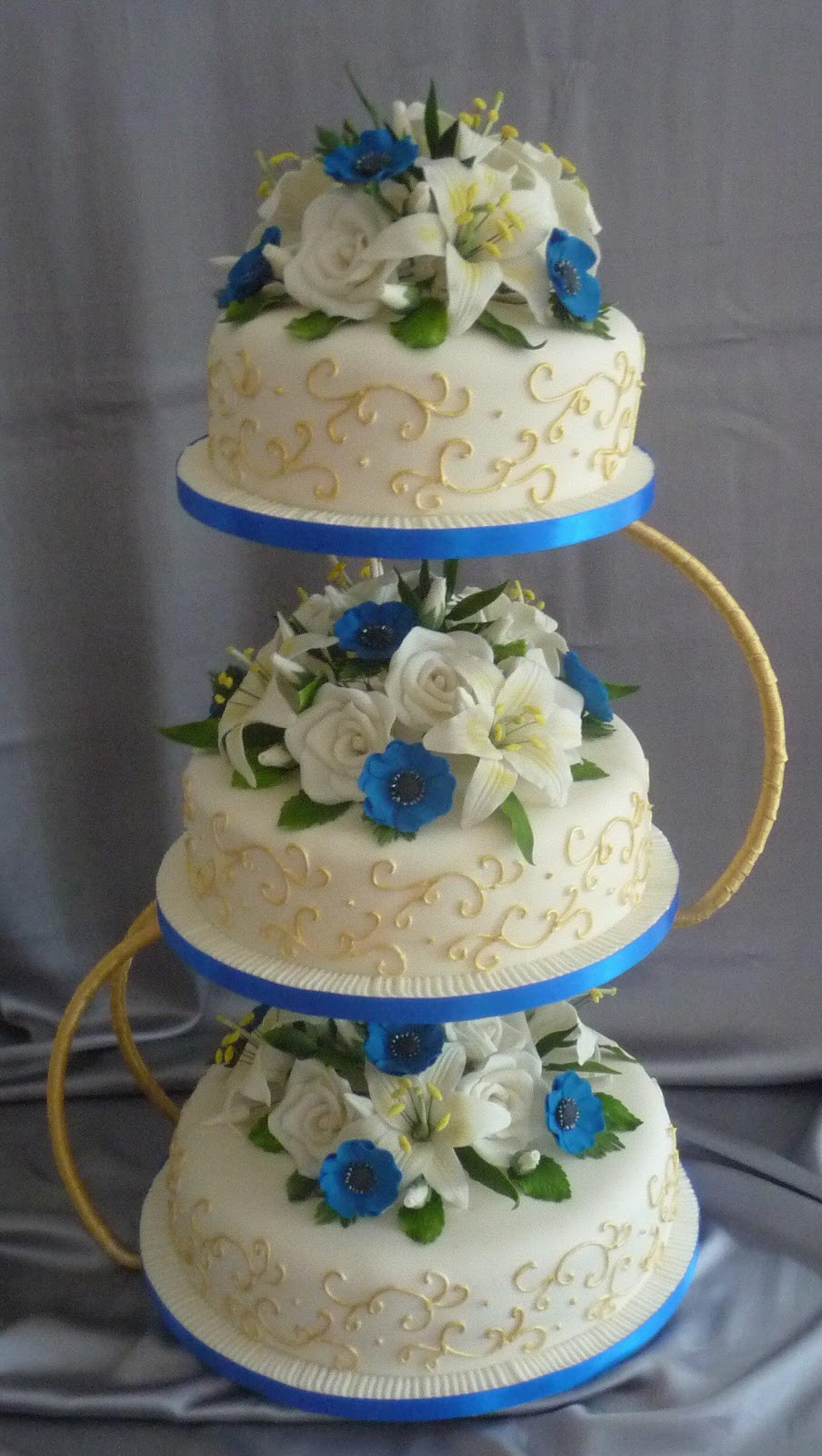 Blue And Gold Wedding Cakes
 wedding cakes by franziska blue and gold wedding cake design