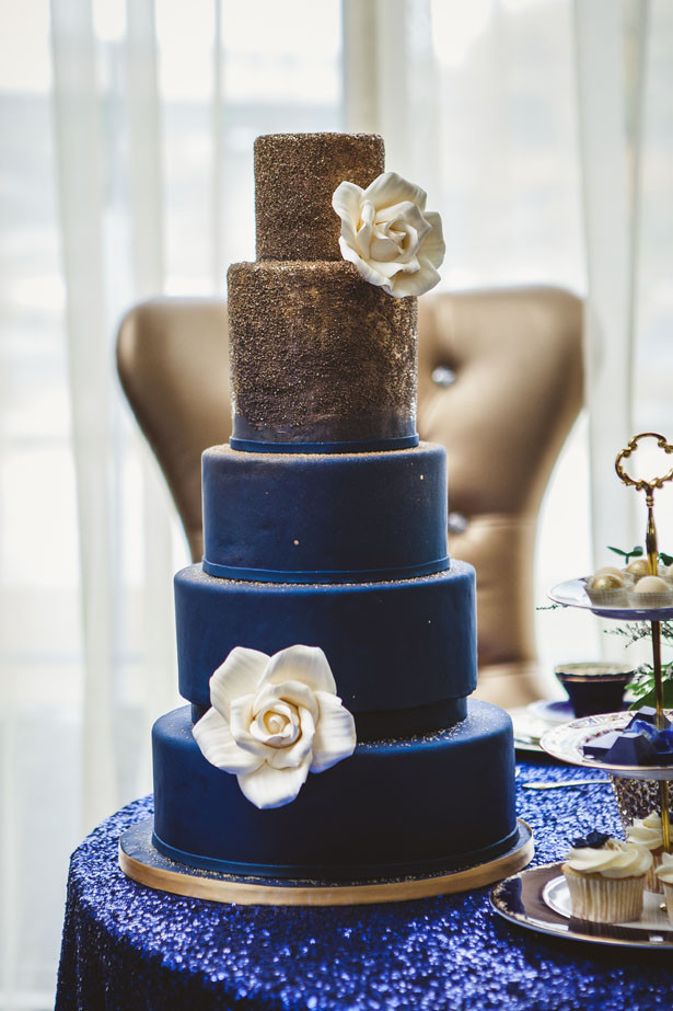 Blue And Gold Wedding Cakes
 Royal Blue and Gold Wedding Cake Belle The Magazine