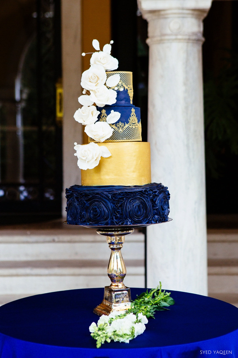 Blue And Gold Wedding Cakes
 Blue & Gold Celestial Inspired Wedding Ideas