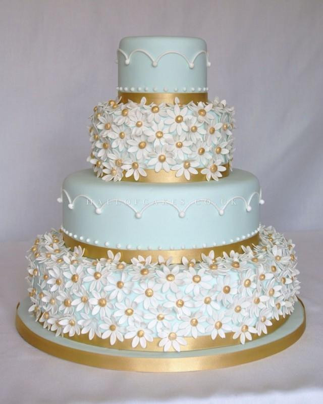 Blue And Gold Wedding Cakes
 Cake Blue And Gold Cake Weddbook