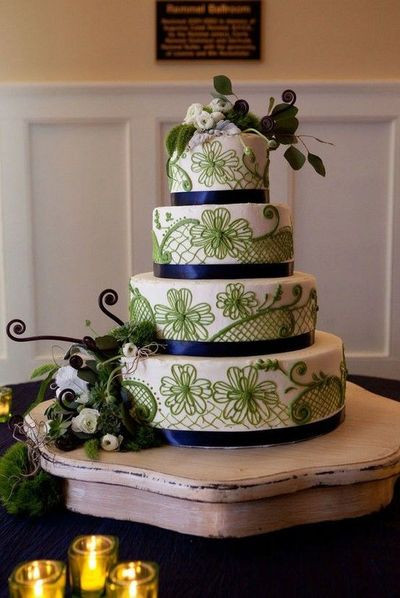 Blue And Green Wedding Cakes
 Green and blue wedding cake wedding cakes Juxtapost