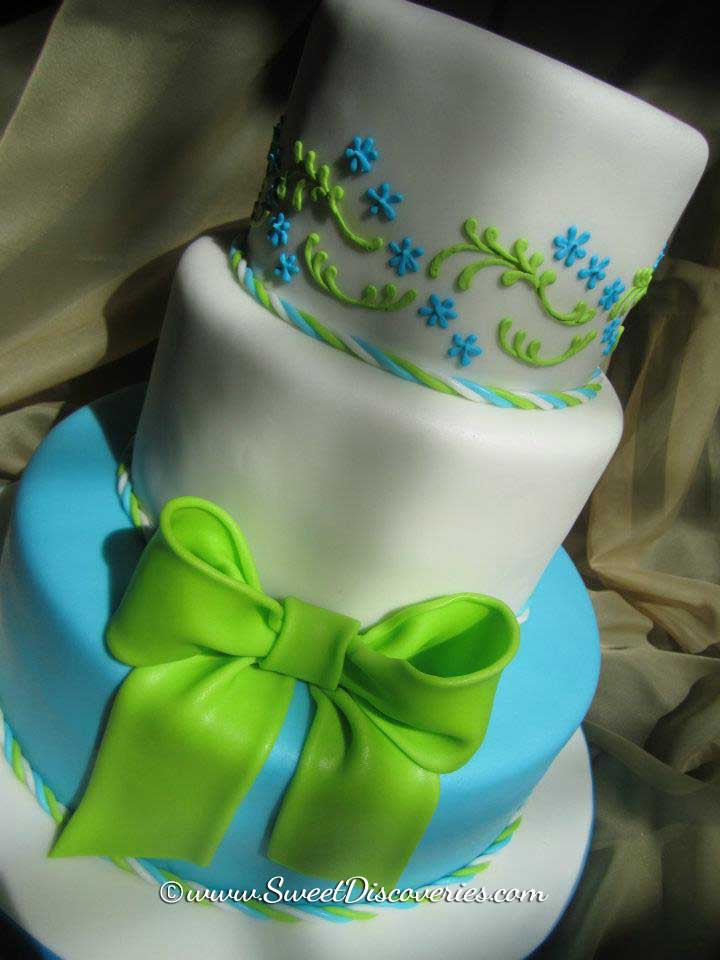 Blue And Green Wedding Cakes
 Blue and Green Wedding Cake