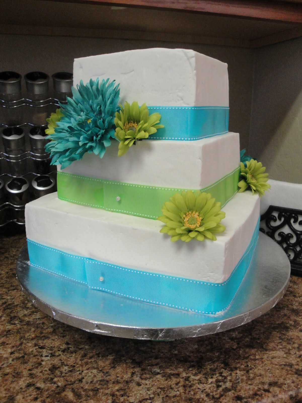 Blue And Green Wedding Cakes
 katie cakes Blue & Green Wedding Cake