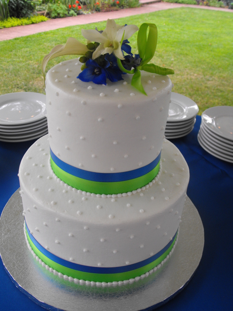 Blue And Green Wedding Cakes
 Royal Blue And Lime Green Wedding Cake CakeCentral