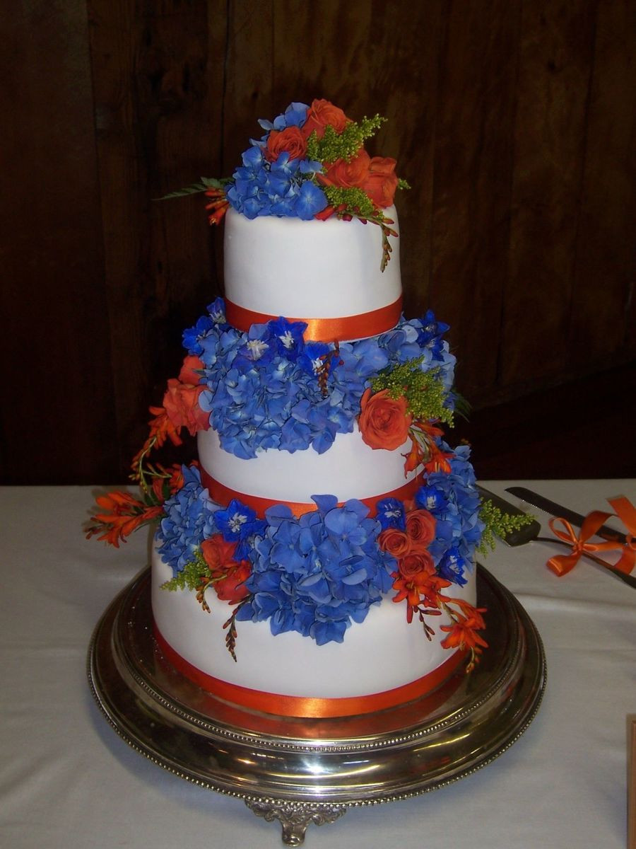 Blue And Orange Wedding Cakes
 Fall Wedding Cake Blue And Orange CakeCentral