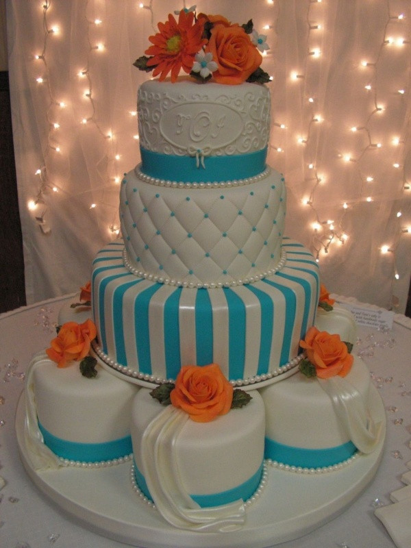 Blue And Orange Wedding Cakes
 71 best images about Malibu Blue on Pinterest