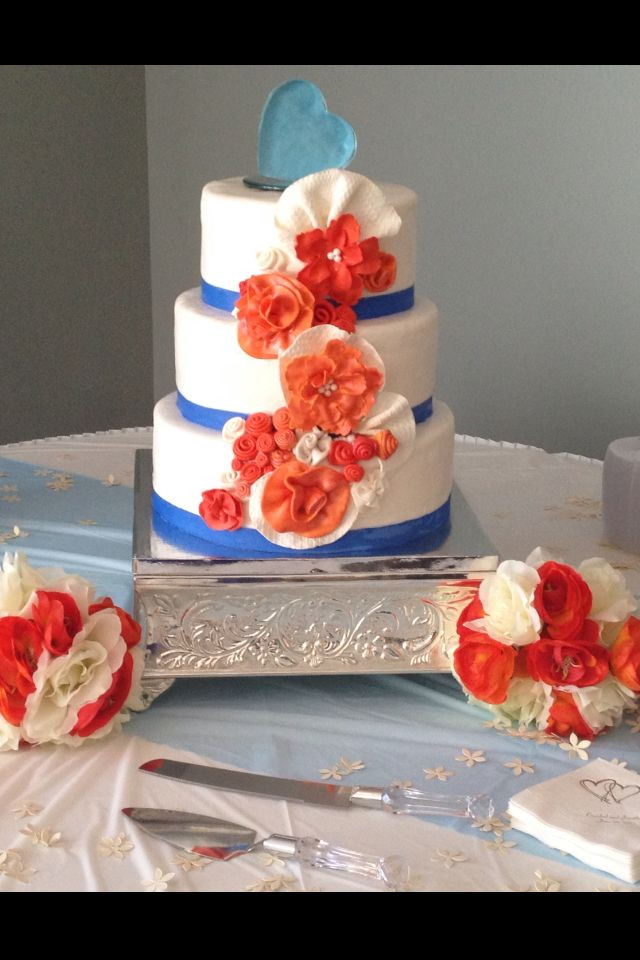 Blue And Orange Wedding Cakes
 Blue and orange wedding cakes idea in 2017