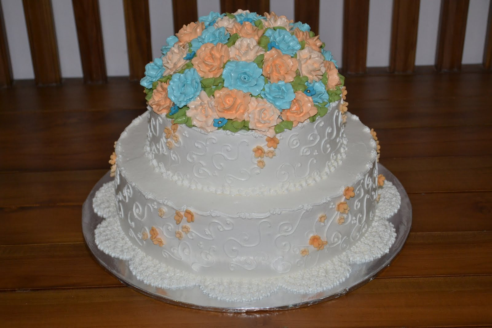 Blue And Orange Wedding Cakes
 MyPu3 Cake House Wedding Stacked Cake n Blue & orange theme