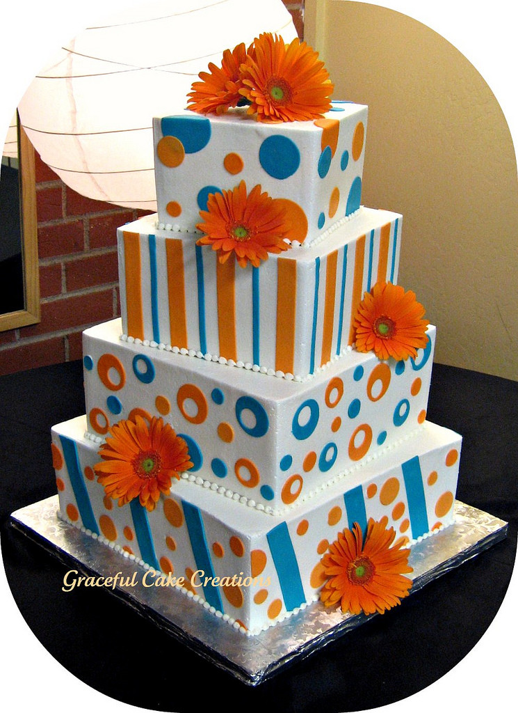 Blue and orange Wedding Cakes Best 20 Whimsical Wedding Cake In Malibu Blue and orange