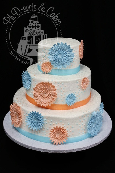 Blue And Orange Wedding Cakes
 17 Best images about Orange and Blue Cakes on Pinterest