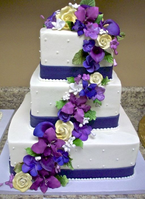 Blue And Purple Wedding Cakes
 Royal blue and purple wedding