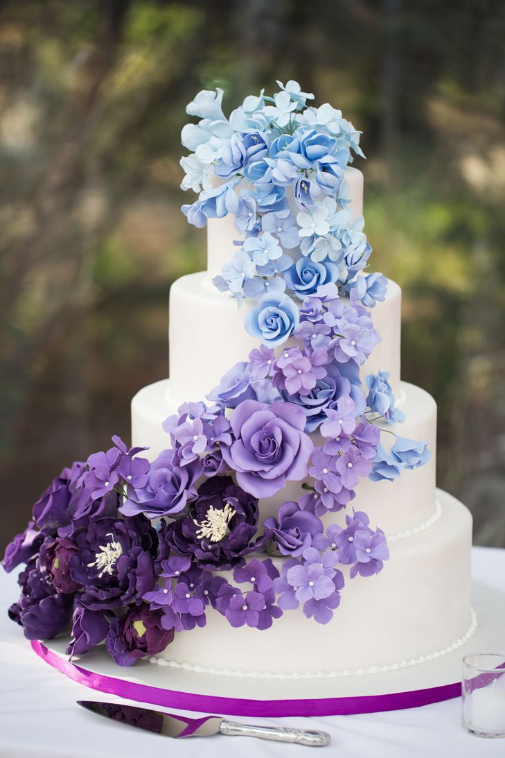 Blue And Purple Wedding Cakes
 Ombre Blue and Purple Wedding Cake