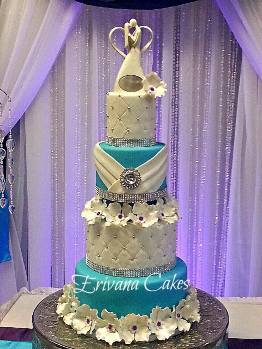 Blue And Purple Wedding Cakes
 Tiffany Blue And Purple Wedding Cake CakeCentral