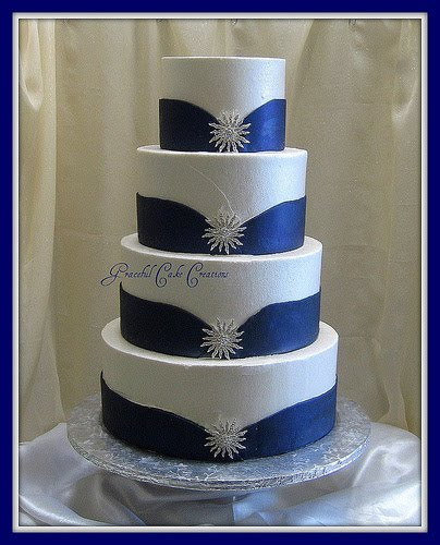 Blue And Silver Wedding Cakes
 Cobalt Blue Wedding Decorations