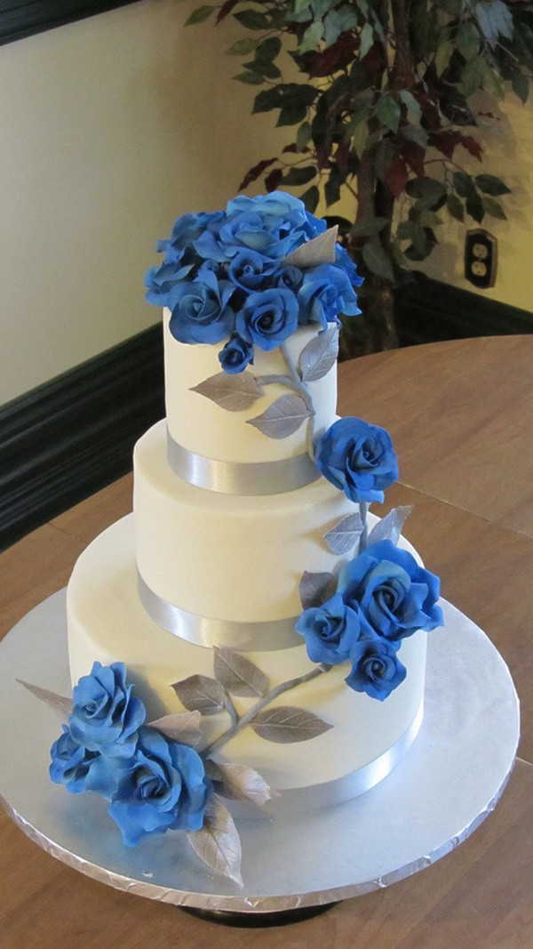 Blue And Silver Wedding Cakes
 Blue Wedding Cake Ideas