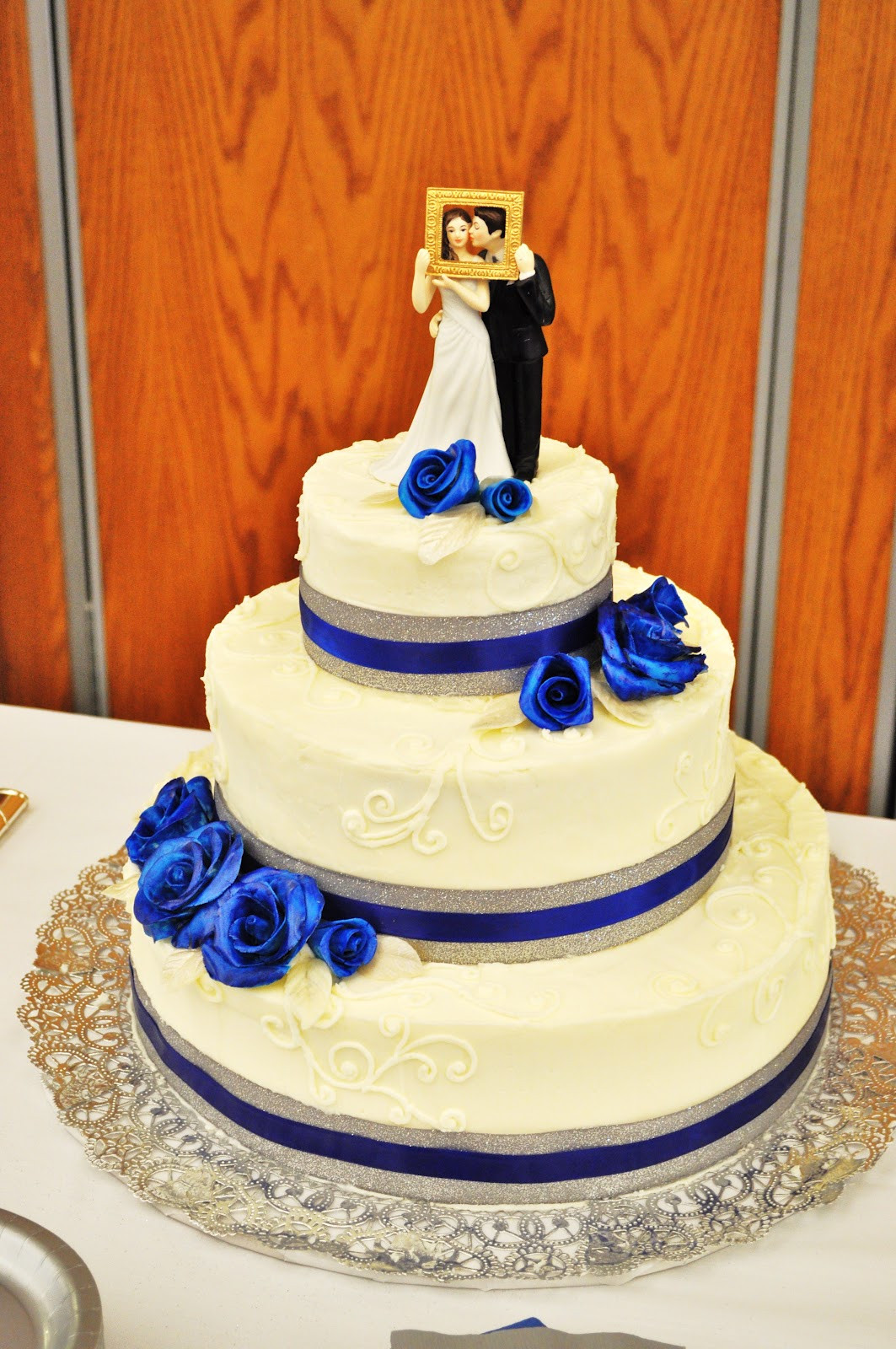 Blue And Silver Wedding Cakes
 CakeJoy Royal Blue and Silver Wedding