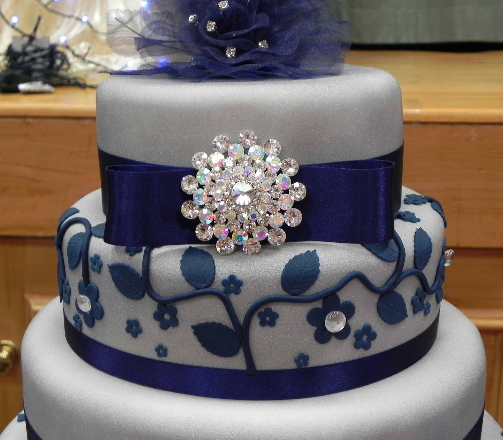 Blue And Silver Wedding Cakes
 Cake by Lisa Price Silver and Blue wedding cake