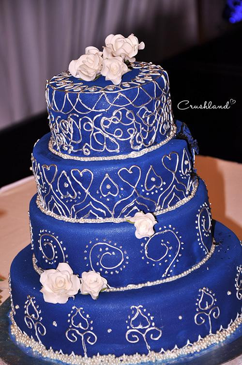 Blue And Silver Wedding Cakes
 The Royal Blue & Silver Wedding Cake Paperblog