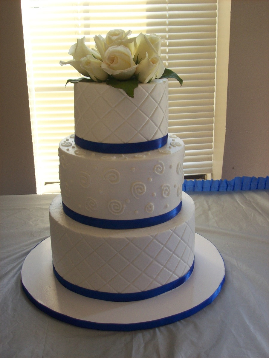 Blue And White Wedding Cake
 Wedding Cake Royal Blue And White CakeCentral