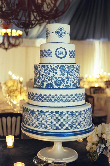 Blue And White Wedding Cake
 Wedding Cakes Blue and White Wedding Cakes