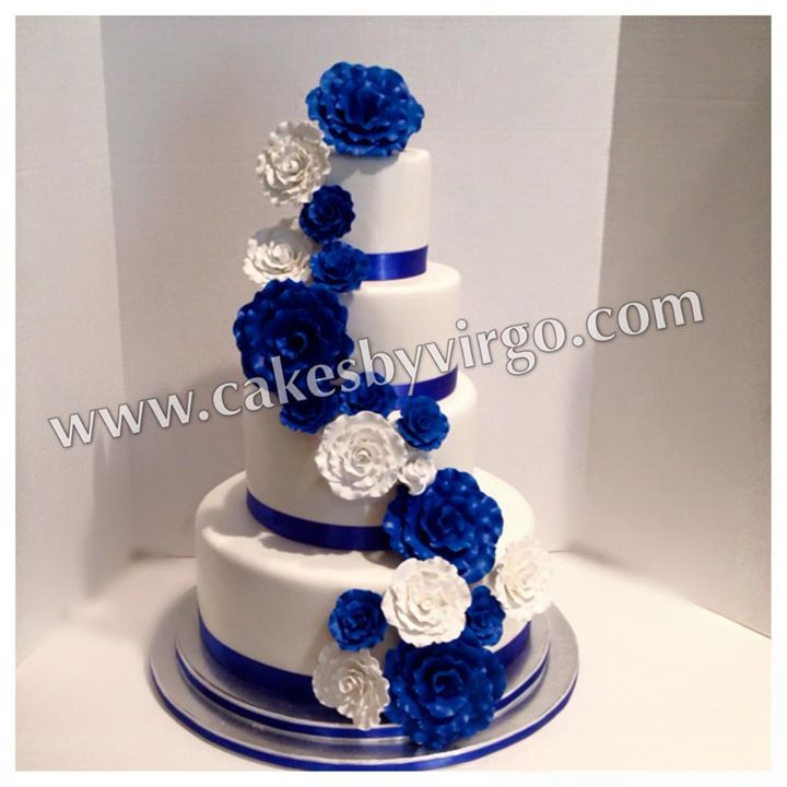 Blue And White Wedding Cakes
 Wedding cakes royal blue and white idea in 2017