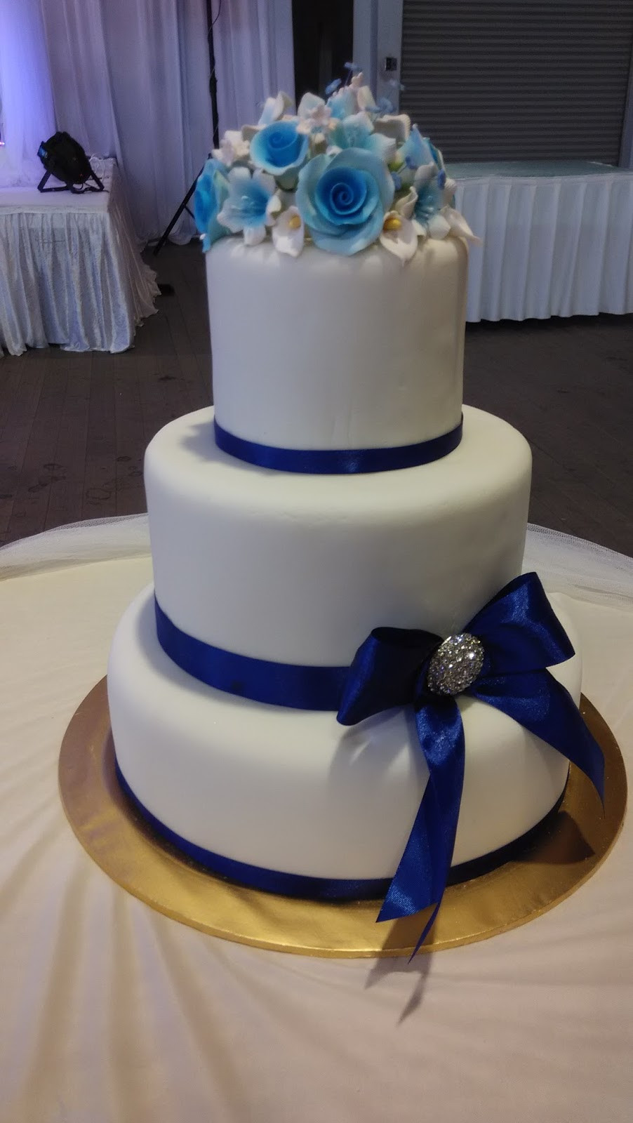 Blue And White Wedding Cakes
 jujucupcakes Royal Blue and Purple themed wedding cakes