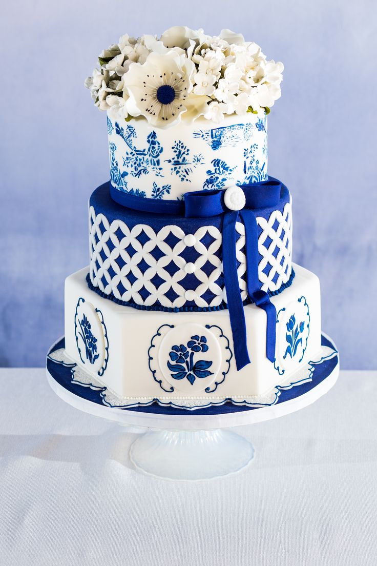 Blue And White Wedding Cakes
 Blue & White Spring Table Inspiration Ombre Napkin DIY