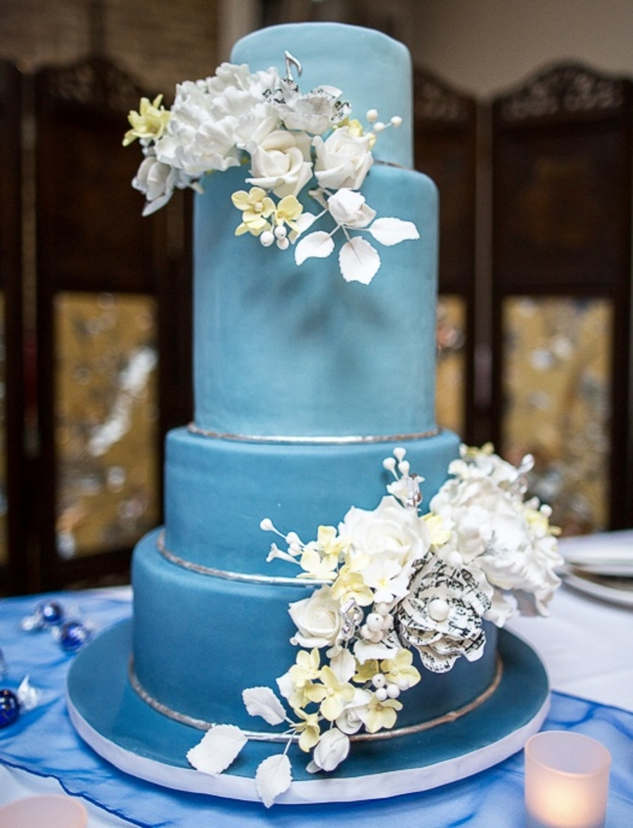 Blue Wedding Cakes
 Ombre Blue Wedding Cake CakeCentral