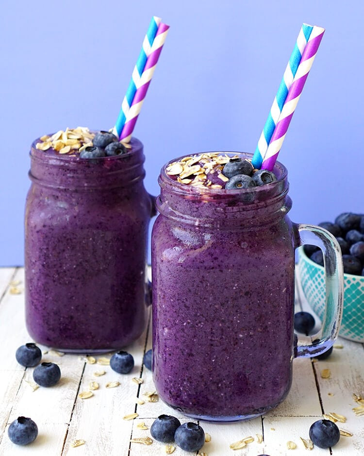 Blueberries Smoothies Healthy
 Healthy Blueberry Muffin Smoothie Recipe Happiness is