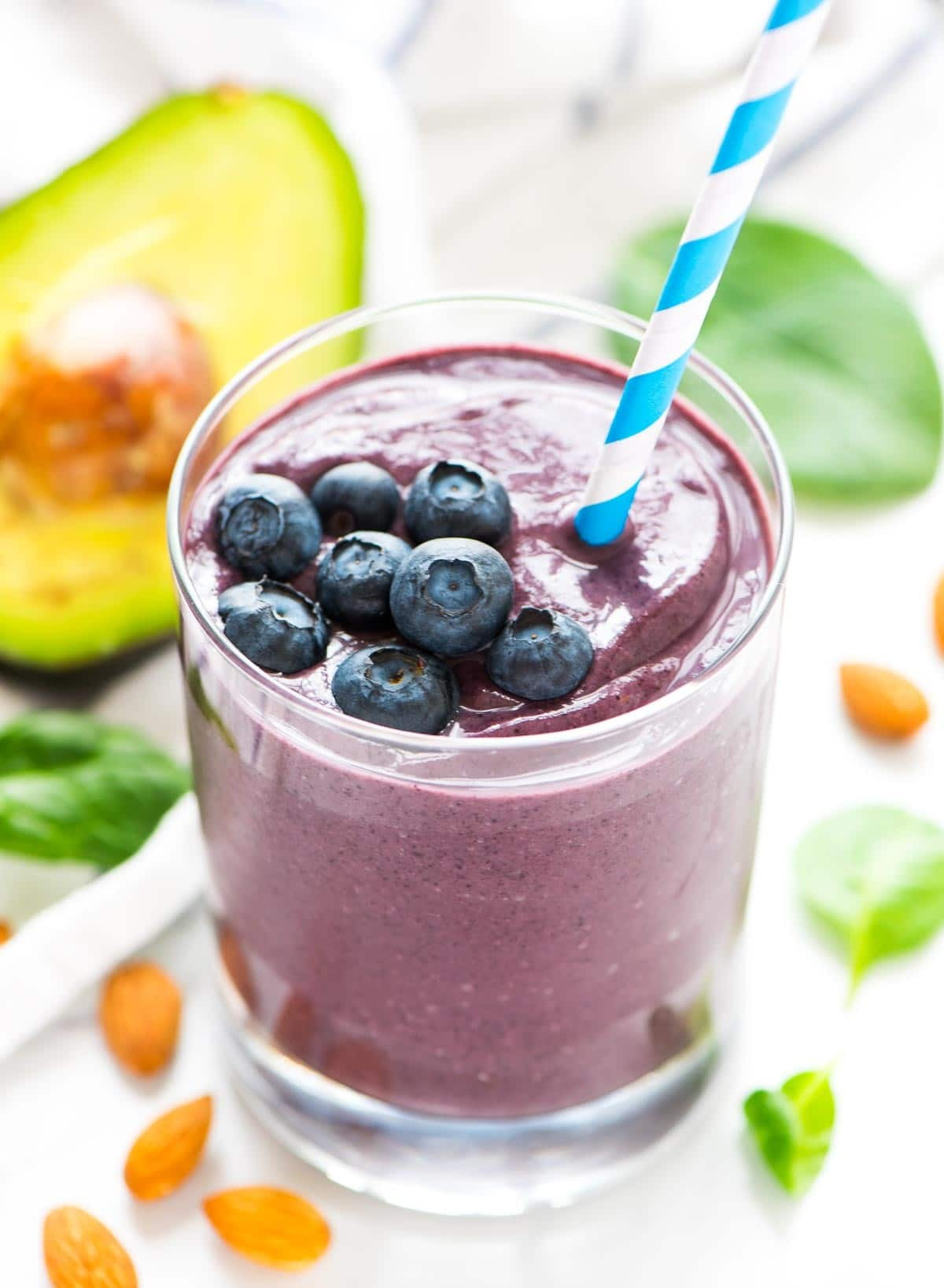 Blueberries Smoothies Healthy
 Blueberry Banana Avocado Smoothie Recipe for Glowing Skin
