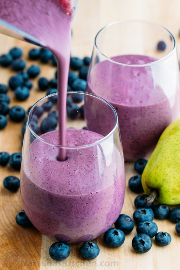 Blueberries Smoothies Healthy
 Blueberry Pear Smoothie Recipe NatashasKitchen