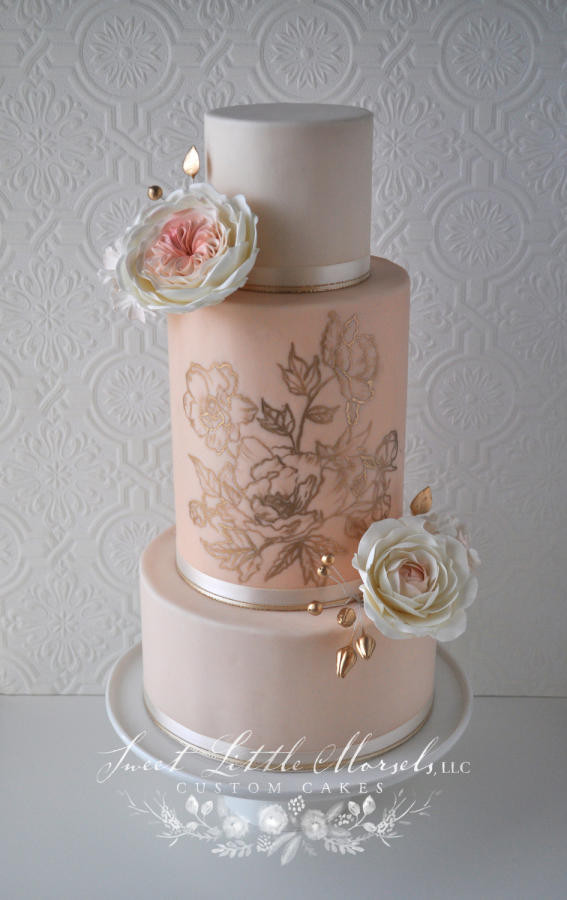 Blush Pink Wedding Cakes
 Blush Pink and Gold Wedding Cake Cake by Stephanie