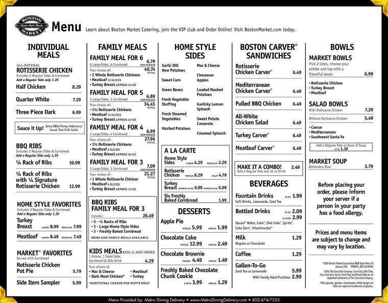 Boston Market Easter Dinner 2019
 Boston Market Menu and Prices 2019 RestaurantFoodMenu