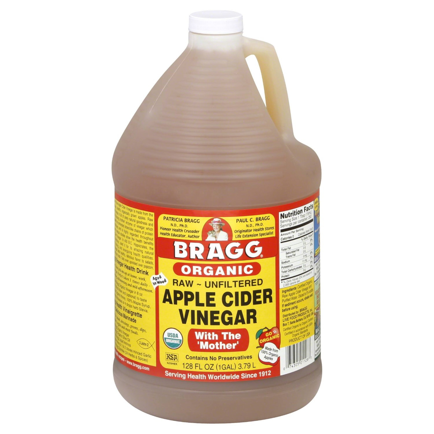 Bragg Organic Apple Cider Vinegar
 Bragg Organic Apple Cider Vinegar Raw & Unfiltered 1 Gal