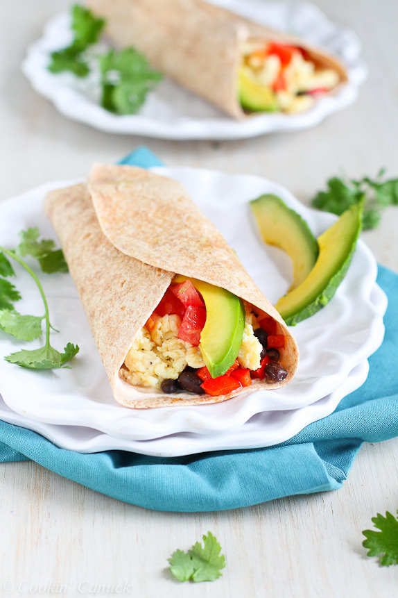 Breakfast Burrito Recipe Healthy
 Healthy Breakfast Burrito with Avocado & Chipotle Yogurt