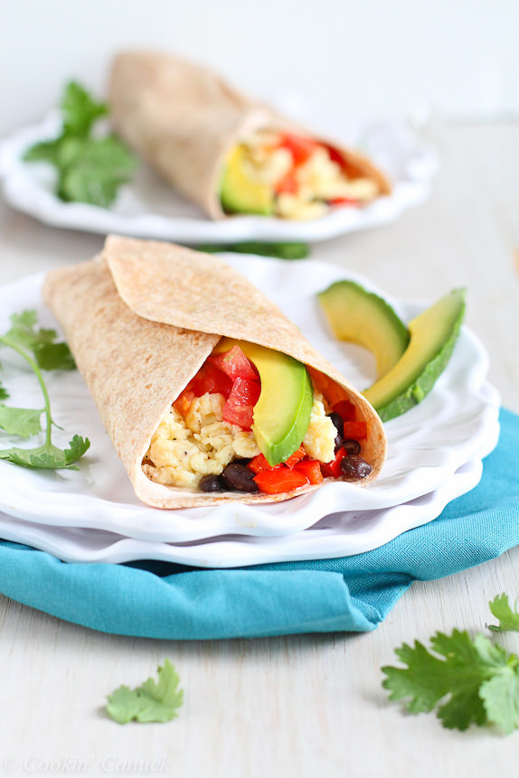 Breakfast Burrito Recipe Healthy
 Healthy Breakfast Burrito with Avocado & Chipotle Yogurt