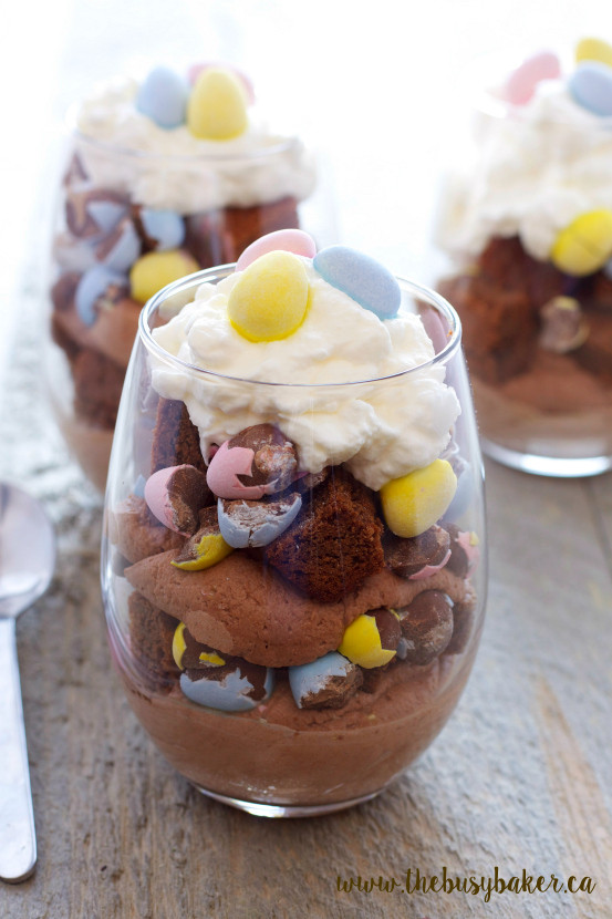 Brownie Easter Desserts
 Mini Eggs Easter Brownie Parfaits The Busy Baker
