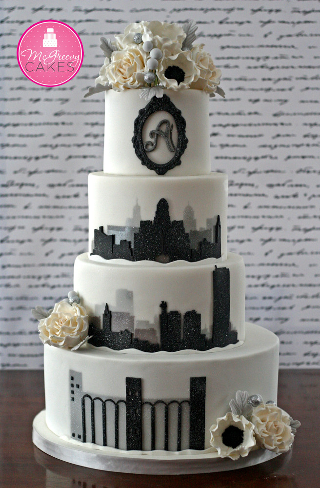 Buffalo Wedding Cakes
 City in a Blizzard Silhouette Cake McGreevy Cakes