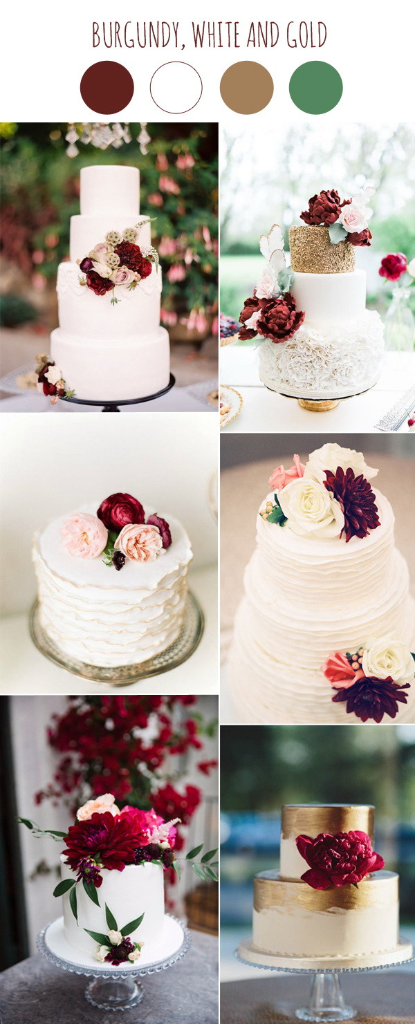Burgundy And White Wedding Cake
 burgundy wedding colors – Stylish Wedd Blog