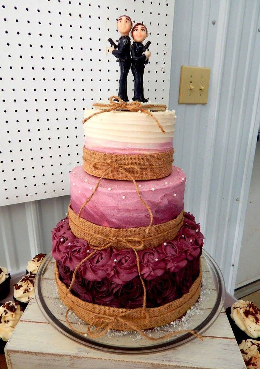 Burgundy Wedding Cakes
 Burgundy Ombre Rustic Wedding Cake CakeCentral