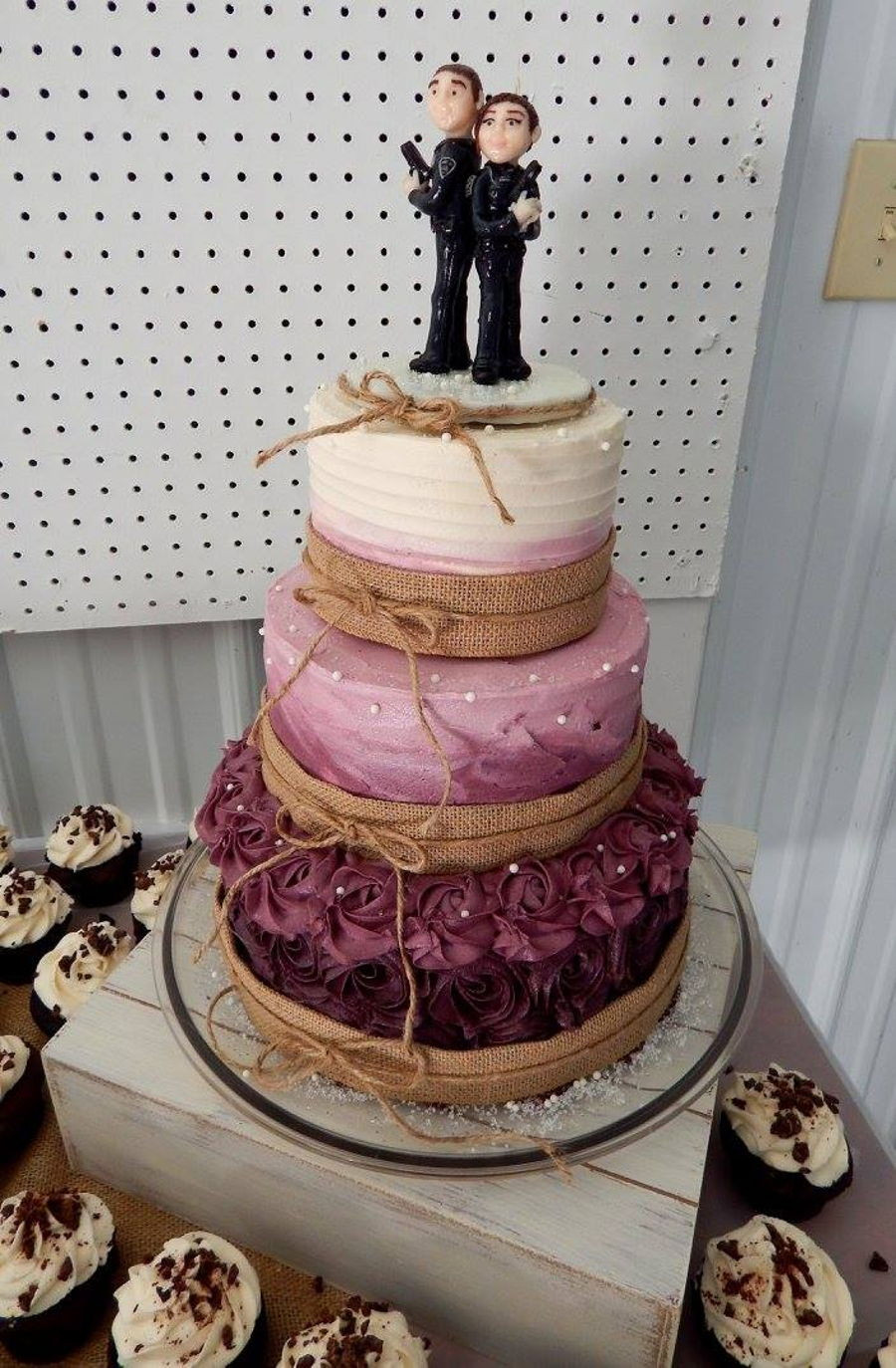 Burgundy Wedding Cakes
 Burgundy Ombre Rustic Wedding Cake CakeCentral