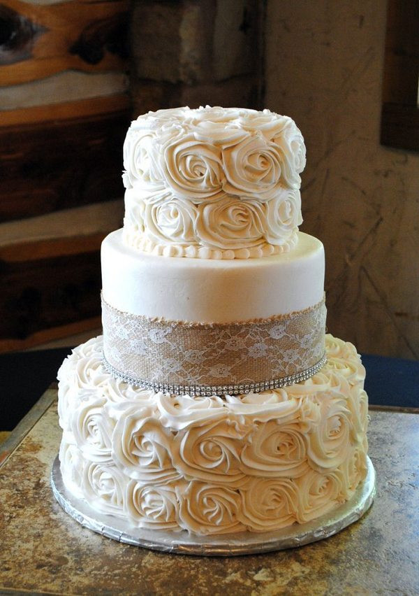 Burlap Wedding Cakes
 30 Burlap Wedding Cakes for Rustic Country Weddings