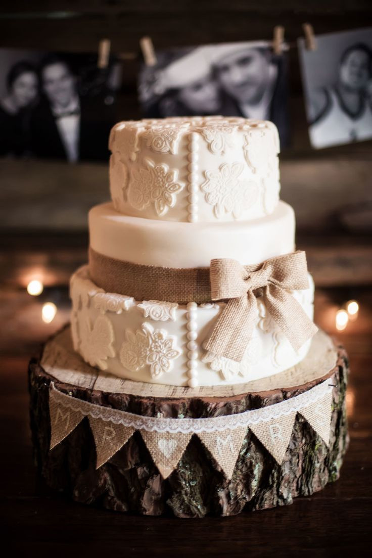 Burlap Wedding Cakes
 45 Chic Rustic Burlap & Lace Wedding Ideas and Inspiration